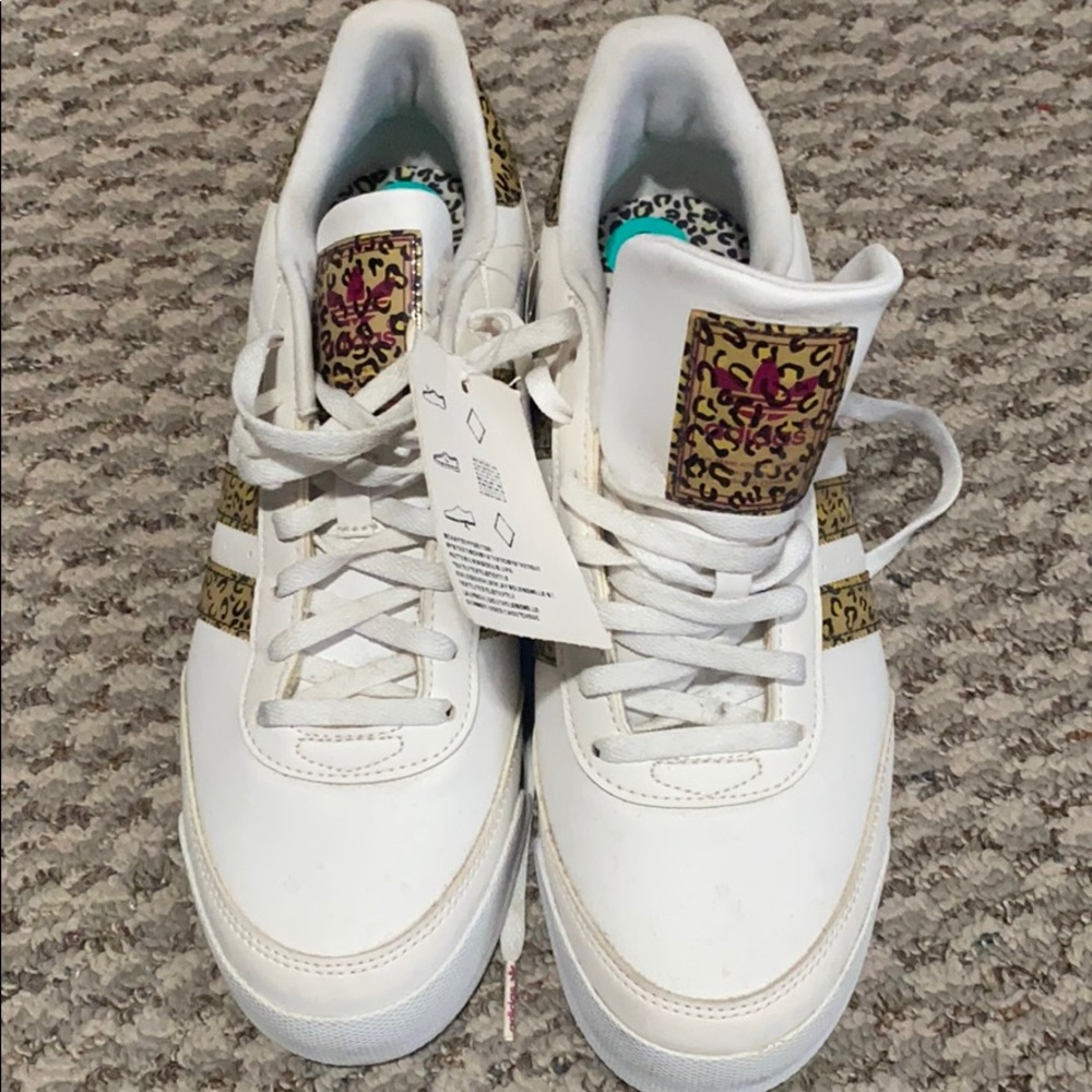 Adidas with leopard stripes